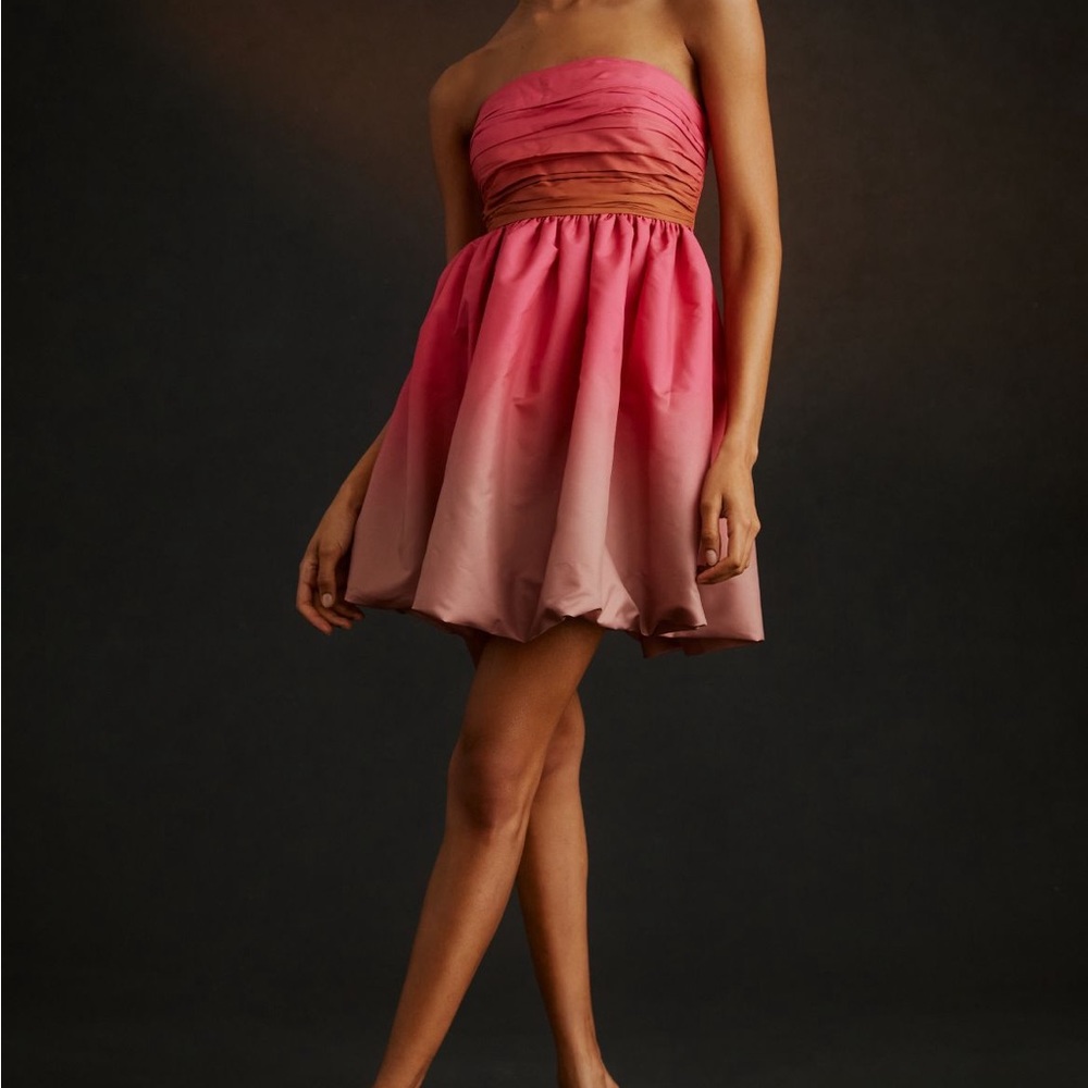 Vineet Bahl strapless ombré mini dress